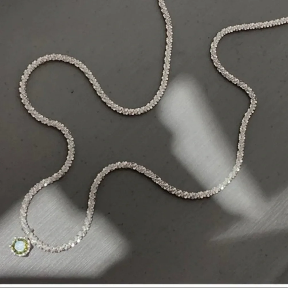 Simulated Emerald CZ Necklace – 14K Gold Plated 925 Silver, Dainty Round Pendant - Picture 7 of 11